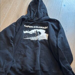 Aspen-Colorado Black Hoodie Brandi